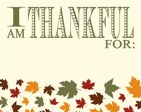I Am Thankful For Printable Free
